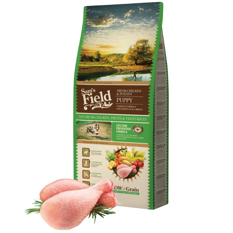 Sam's Field Low Grain Puppy Chicken & Potato, superprémiové granule, 13 kg (Sams Field bez pšenice)