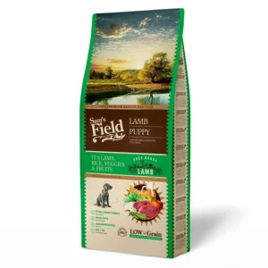 Sam's Field Low Grain Puppy Lamb - Free Range, superprémiove granule pre šteňatá s jahňacím z voľného chovu, 13 kg (Sams Field bez pšenice)