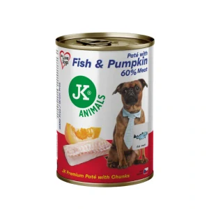 JK Premium Fish & Pumpkin, Paté with Chunks, 60 % Meat, prémiová konzerva pre psov, 400 g