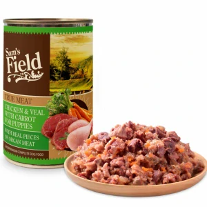 Sam's Field True Chicken & Veal Meat with Carrot for Puppies, superprémiová konzerva, 400 g (Sams Field)